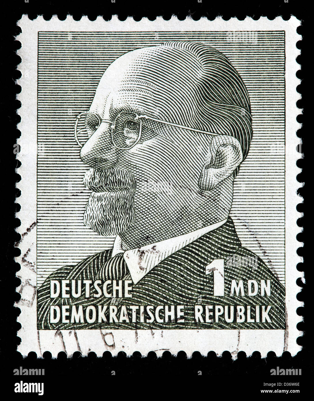 Presidente Walter Ulbricht, francobollo, Germania, 1961 Foto Stock