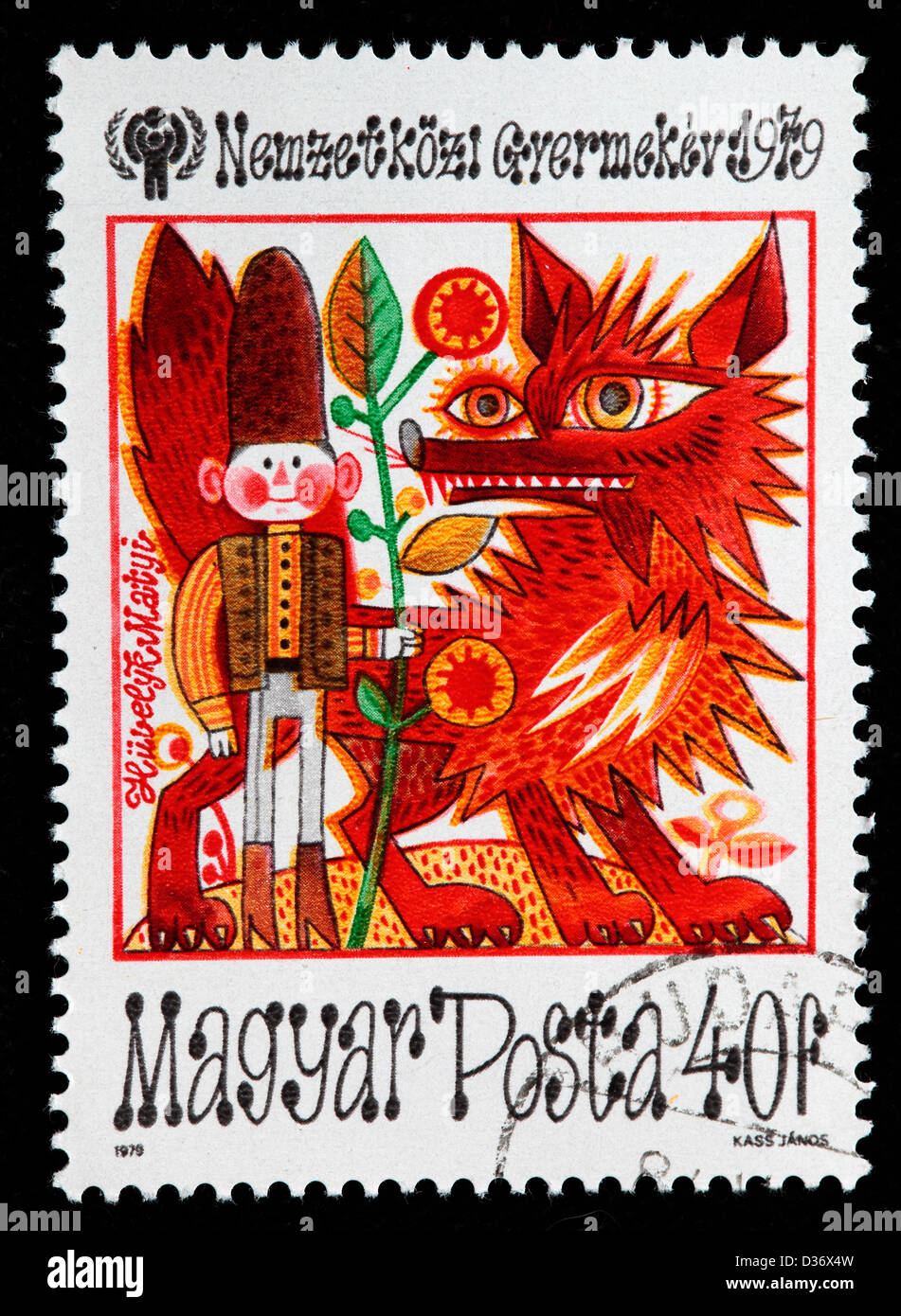Tom Thumb, francobollo, Ungheria, 1979 Foto Stock