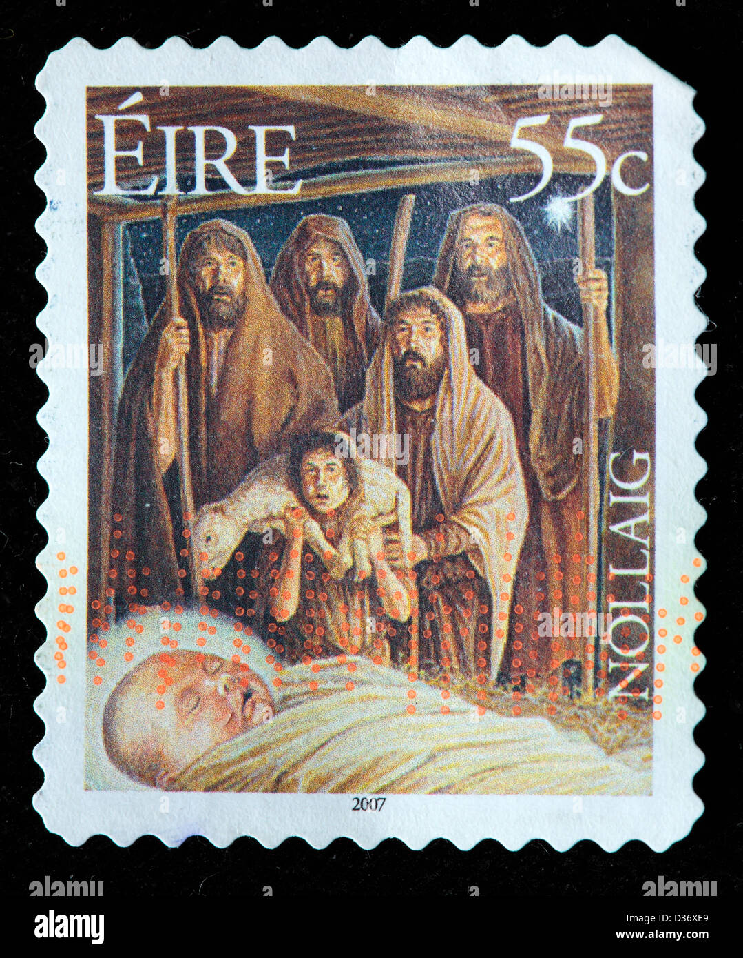 Natale, francobollo, Irlanda, 2007 Foto Stock