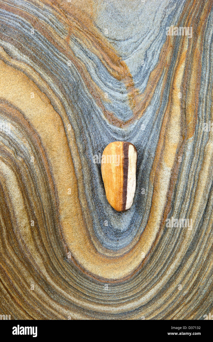 Roccia Arenaria patterns, Northumberland, nord-est Inghilterra, Regno Unito, GB Foto Stock