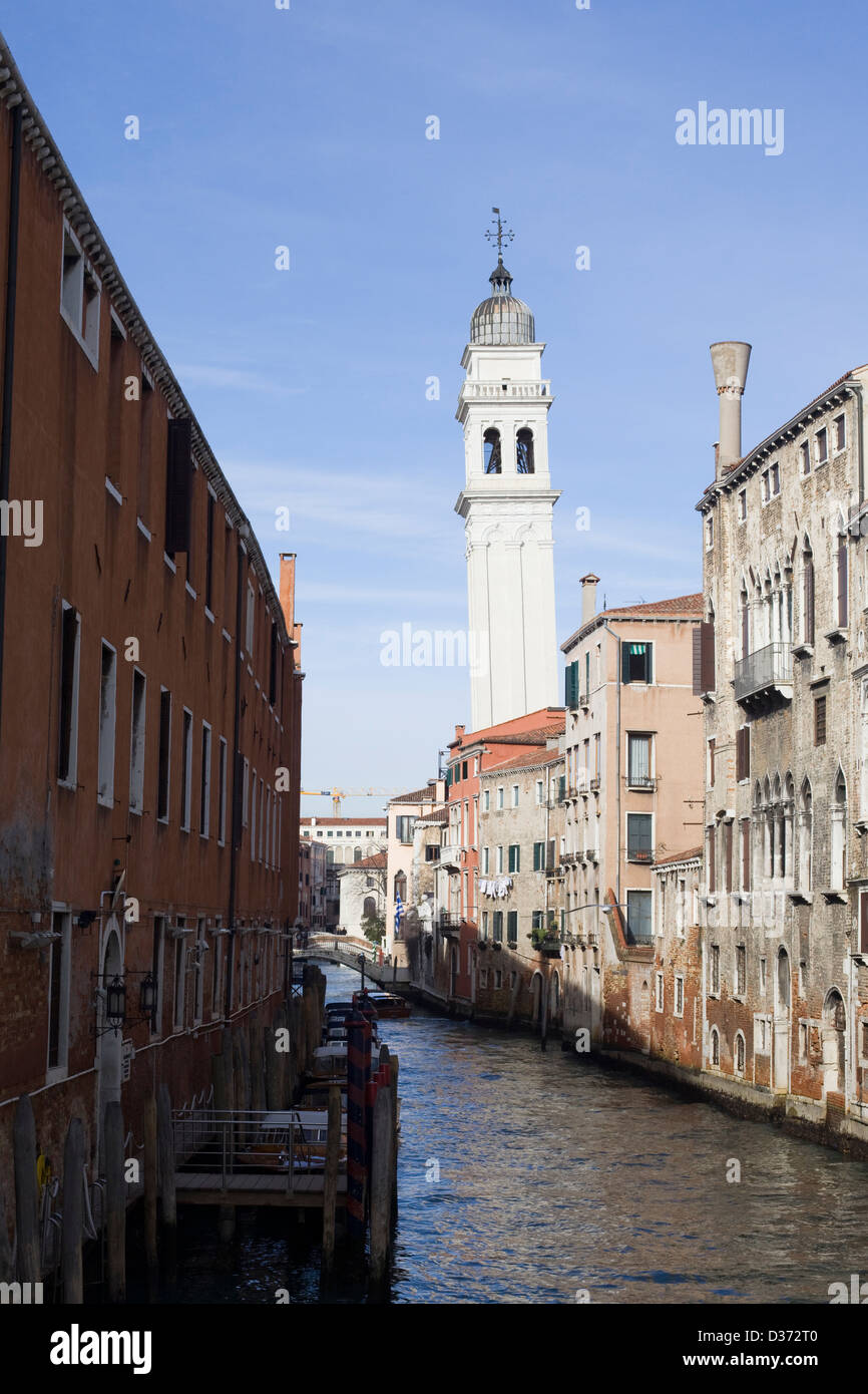 Vista del Canal Grande Venezia sito patrimonio mondiale famoso naufragio city Foto Stock