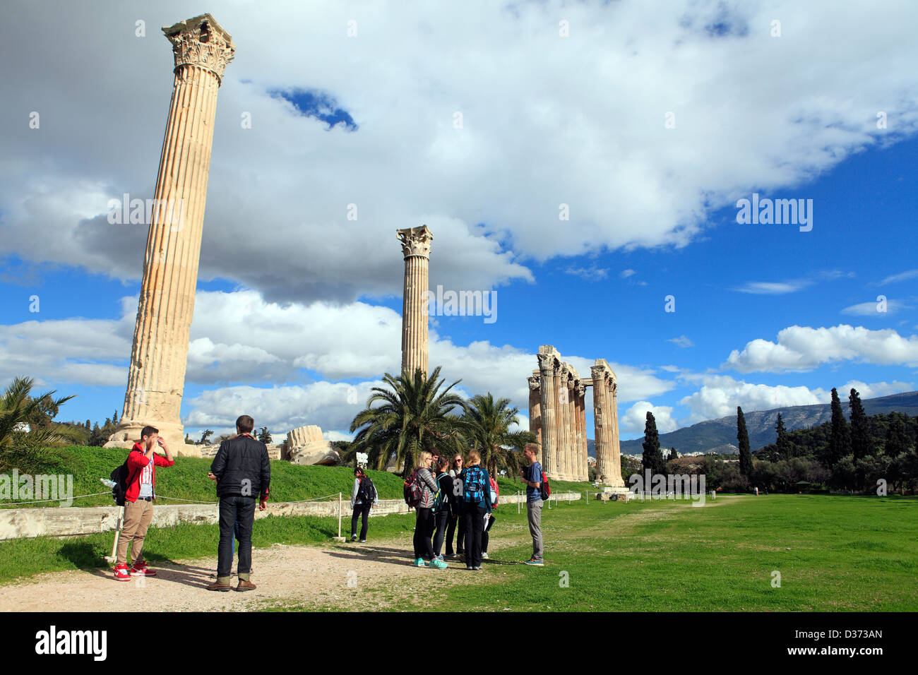 Grecia Atene Attica il tempio di Zeus Olimpio Foto Stock