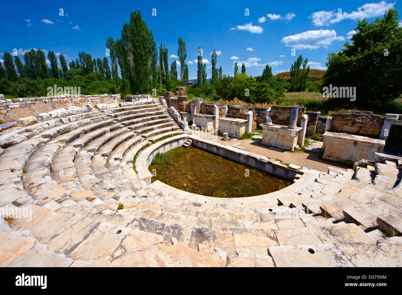 Odeon Romano teatro di Aphrodisias sito archeologico, Turchia Foto Stock