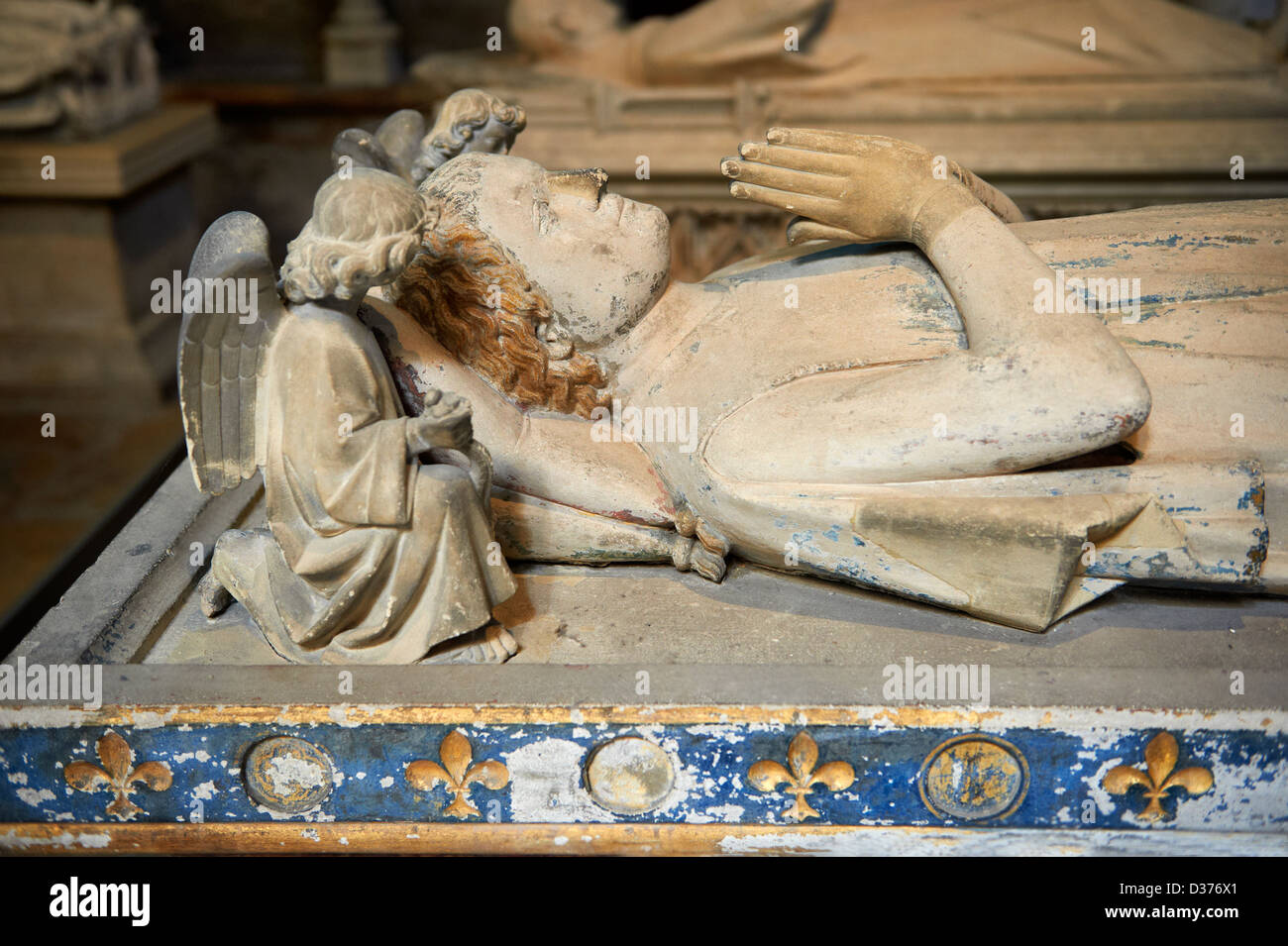 Tomba medievale di Philippe di Francia (1235), Cattedrale Basilica di Saint Denis, Parigi Francia Foto Stock