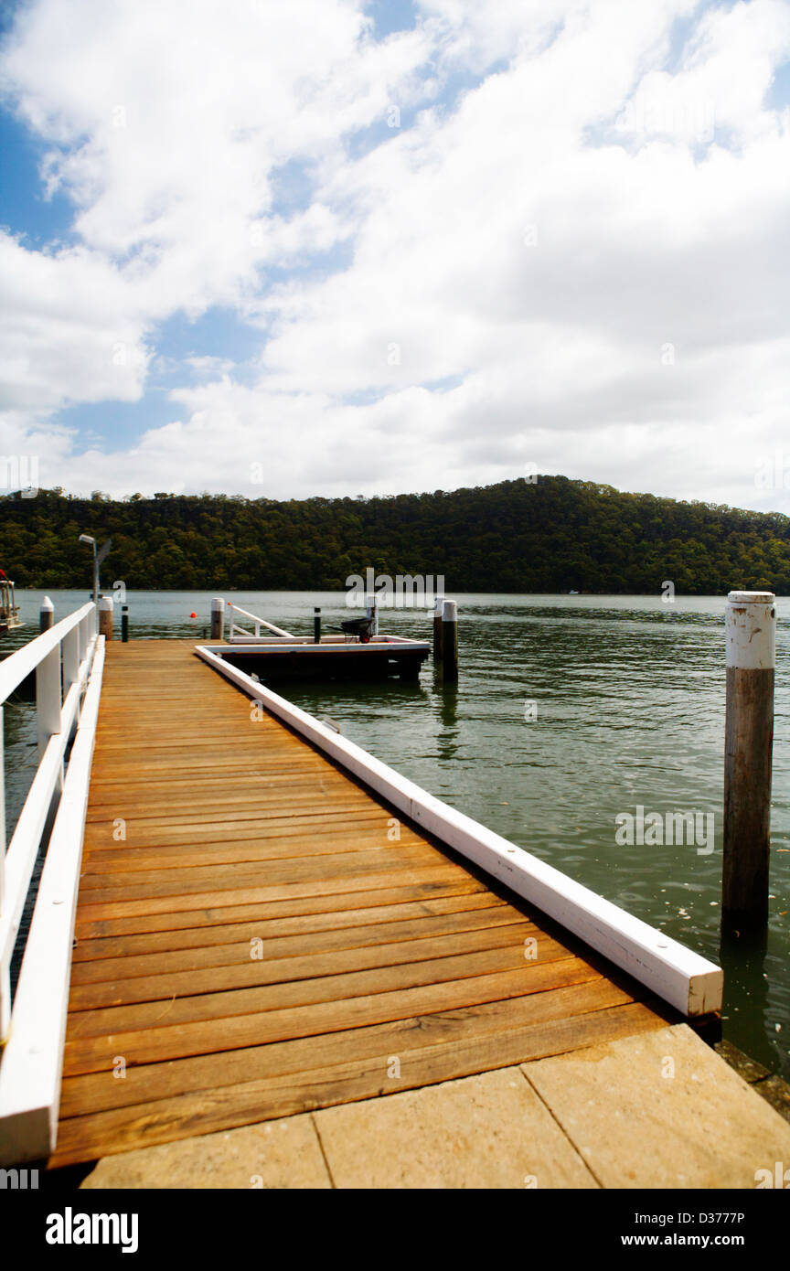 Il molo o pontile sul Dangar isola, NSW 2023 Australia Foto Stock