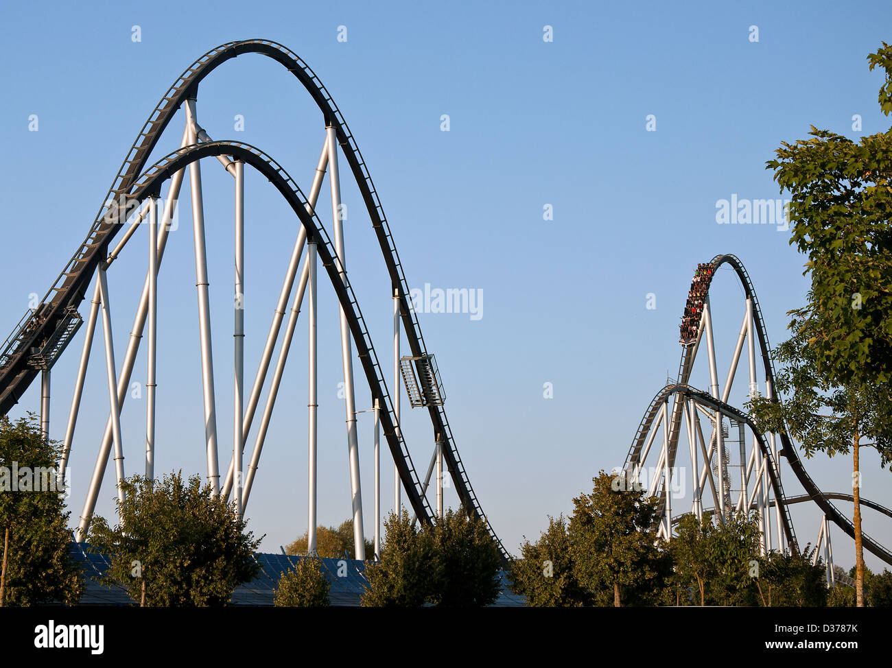 Rollercoaster in Europapark Rust, Germania Foto Stock