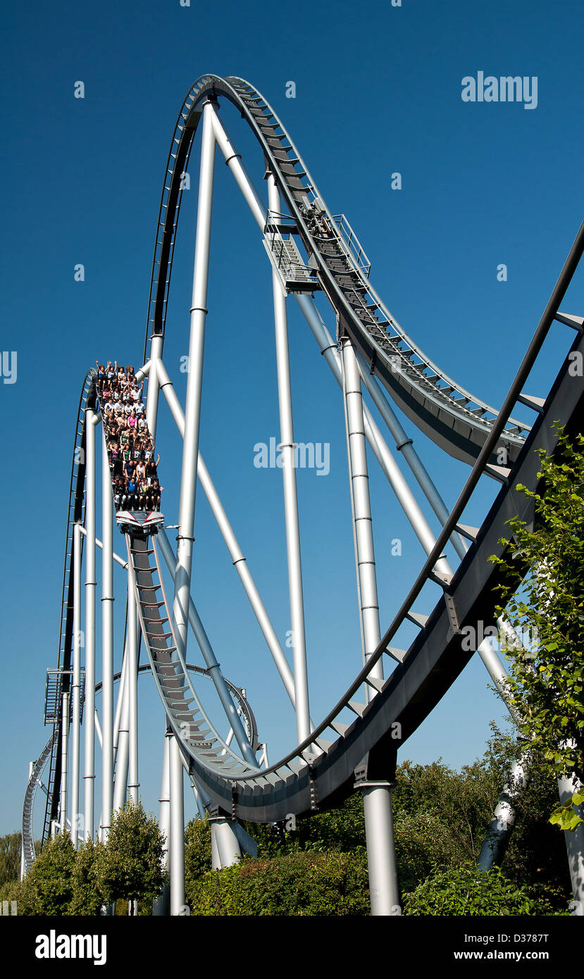 Rollercoaster in Europapark Rust, Germania Foto Stock