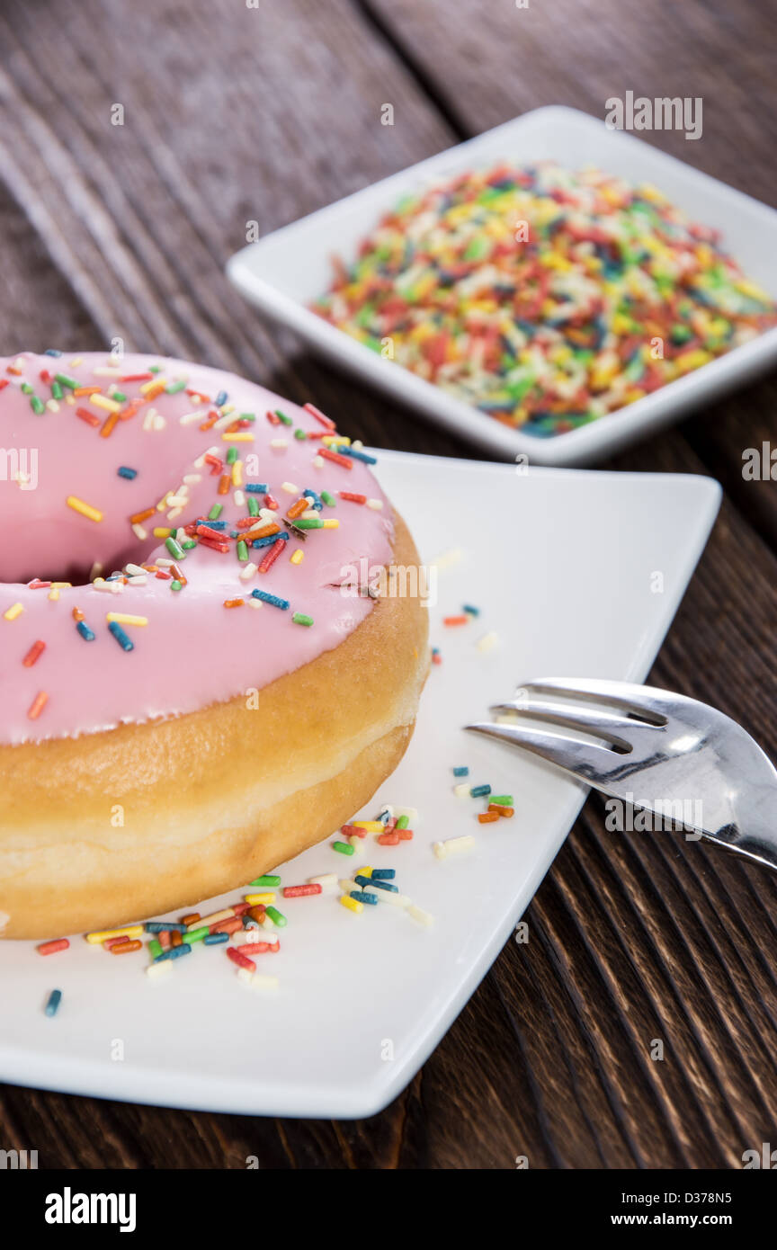Fresco e soffici ciambelle fatte in casa Foto Stock