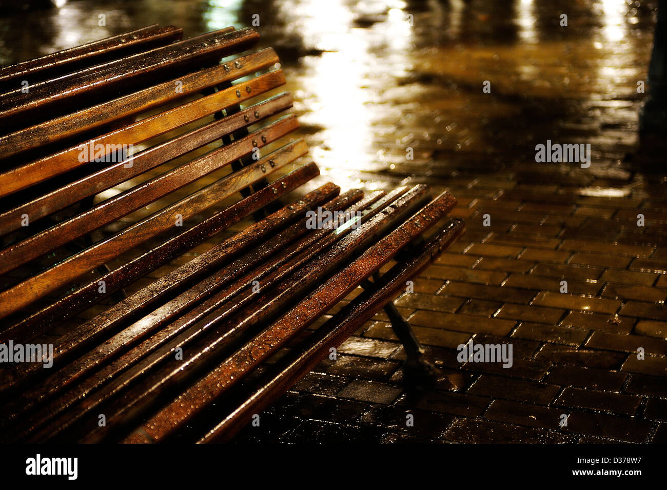 Immagine concettuale di una panca in legno Foto Stock