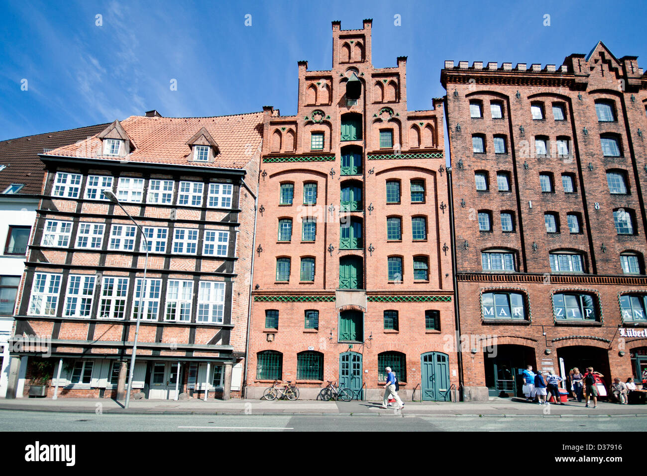 Hanseatic edificio di mattoni, Lubecca Germania Foto Stock