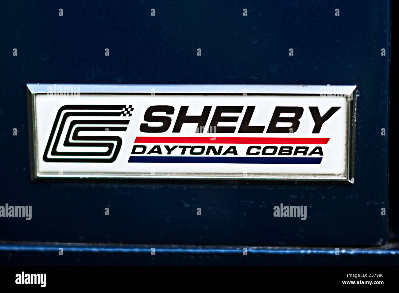 Blue Shelby Daytona Cobra Coupe auto logo, Winchester, Regno Unito, 16 08 2010 Foto Stock