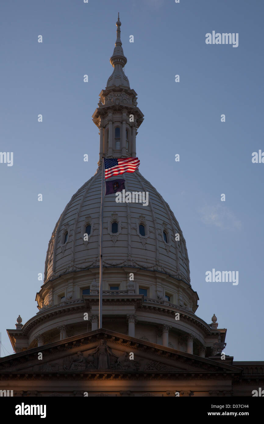 Lansing, Michigan - Il Michigan State Capitol Building. Foto Stock