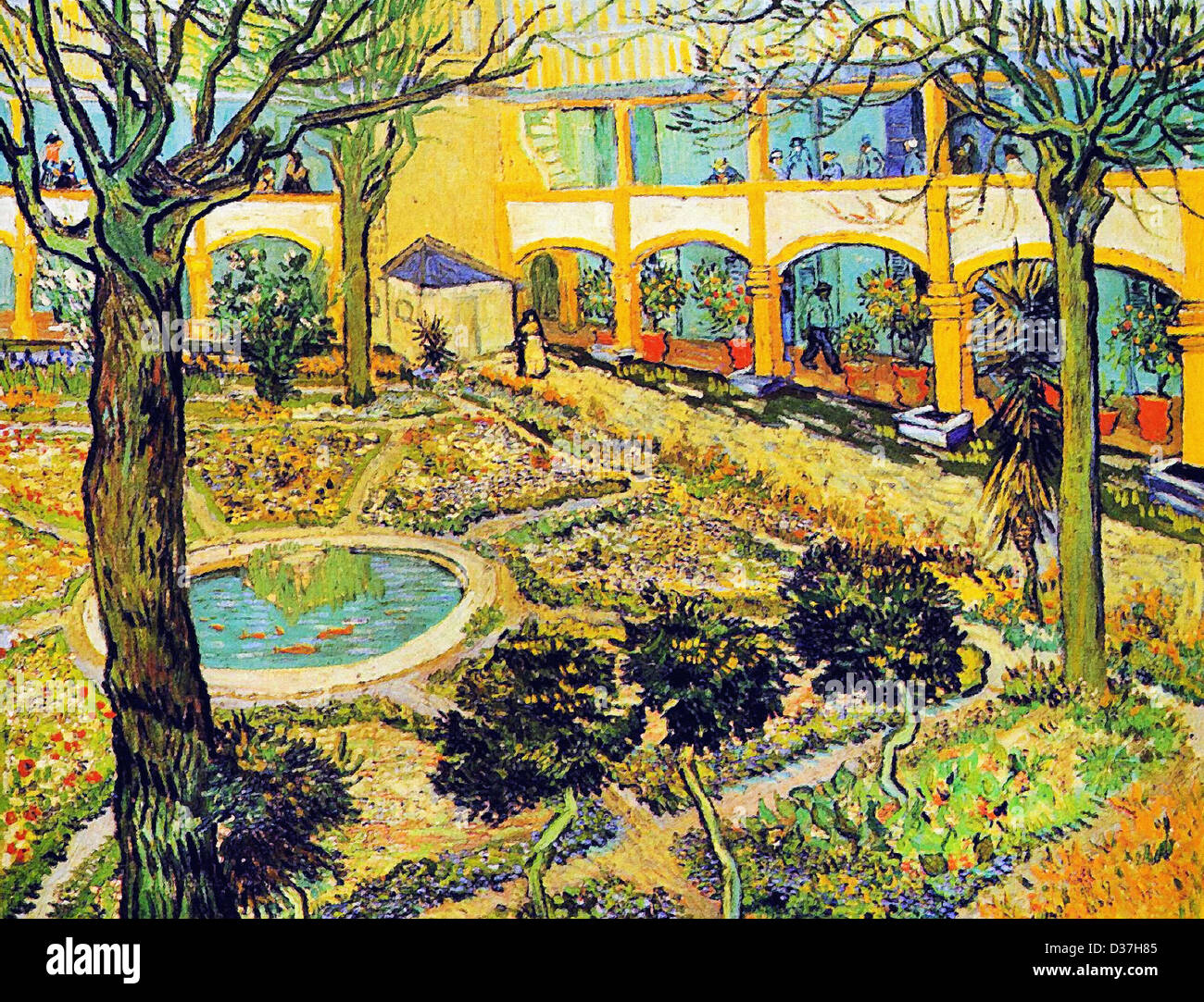 Vincent van Gogh, il cortile dell'Ospedale di Arles. 1889. Post-Impressionism. Olio su tela. Oskar Reinhart Foundation Foto Stock