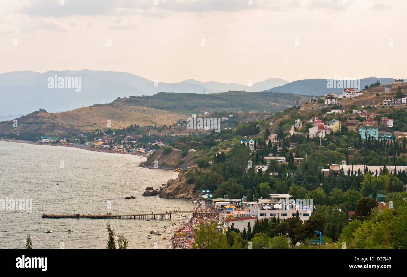 Sfondi, spiaggia, blu brillante, cloudscape, coste, Crimea, sogni, nebbia, mattina, natura, all'aperto, Scenic, mare, seacoast Foto Stock