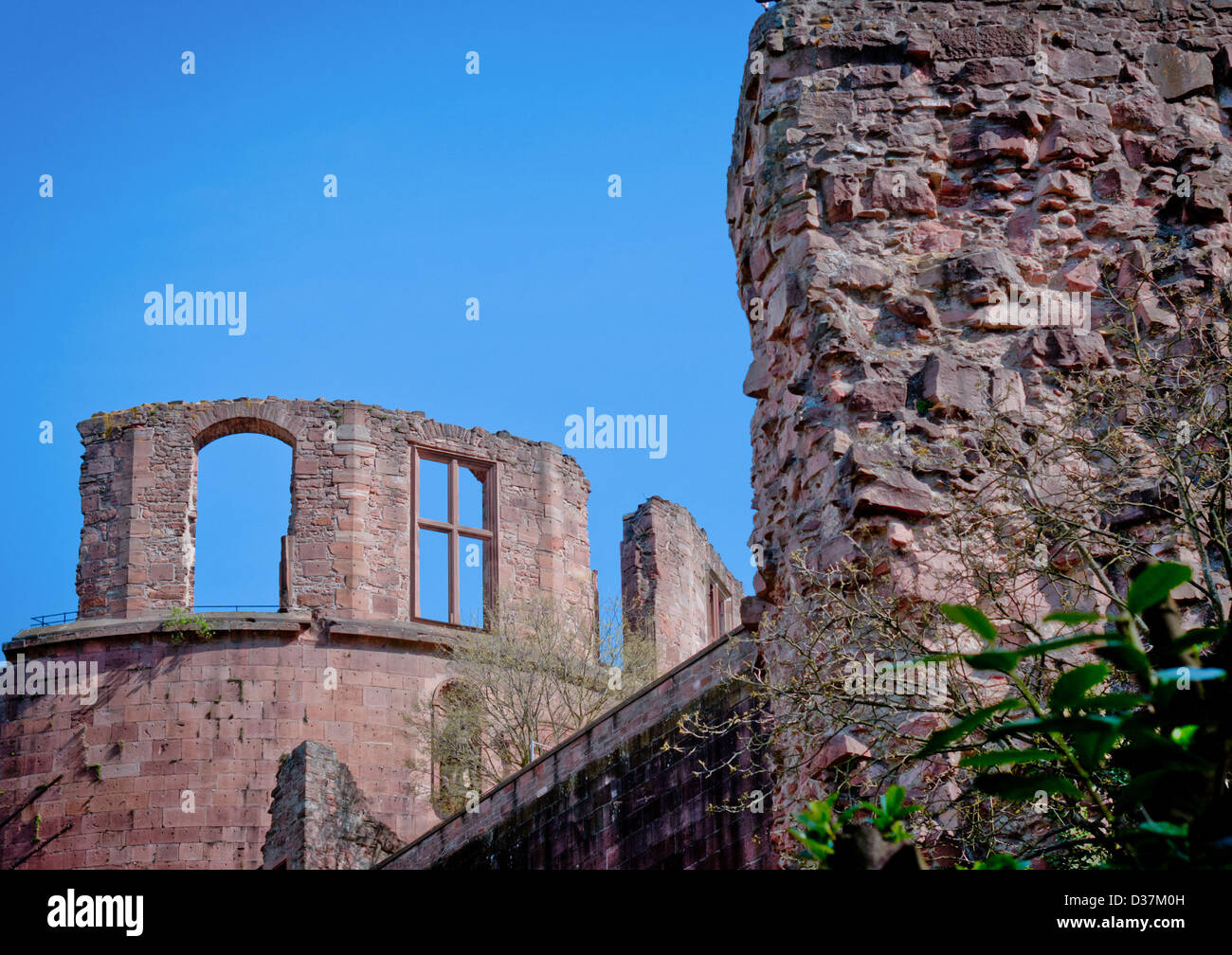 In autunno, BADEN-WURTTEMBERG, barocco, cielo blu, castello, strada del castello, le rovine del castello di circa, circa del XII secolo, la città, Foto Stock