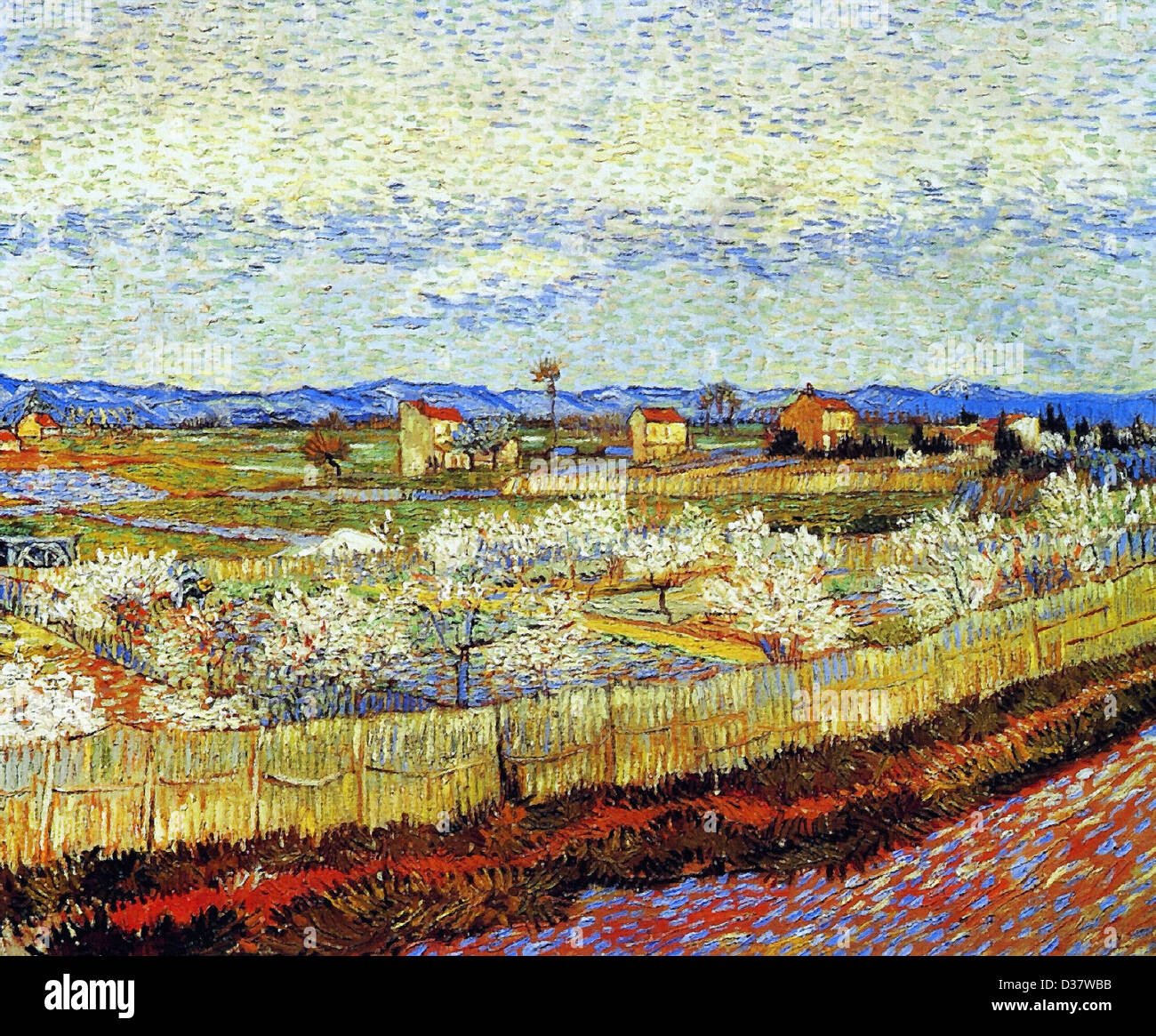 Vincent van Gogh, alberi di pesco in fiore. 1889. Post-Impressionism. Olio  su tela. Courtauld Institute of Art di Londra, Regno Unito Foto stock -  Alamy