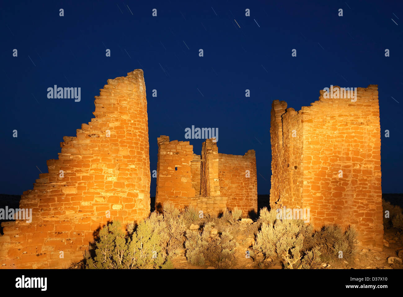 Hovenweep Castello al crepuscolo, Hovenweep National Monument, USA Utah Foto Stock