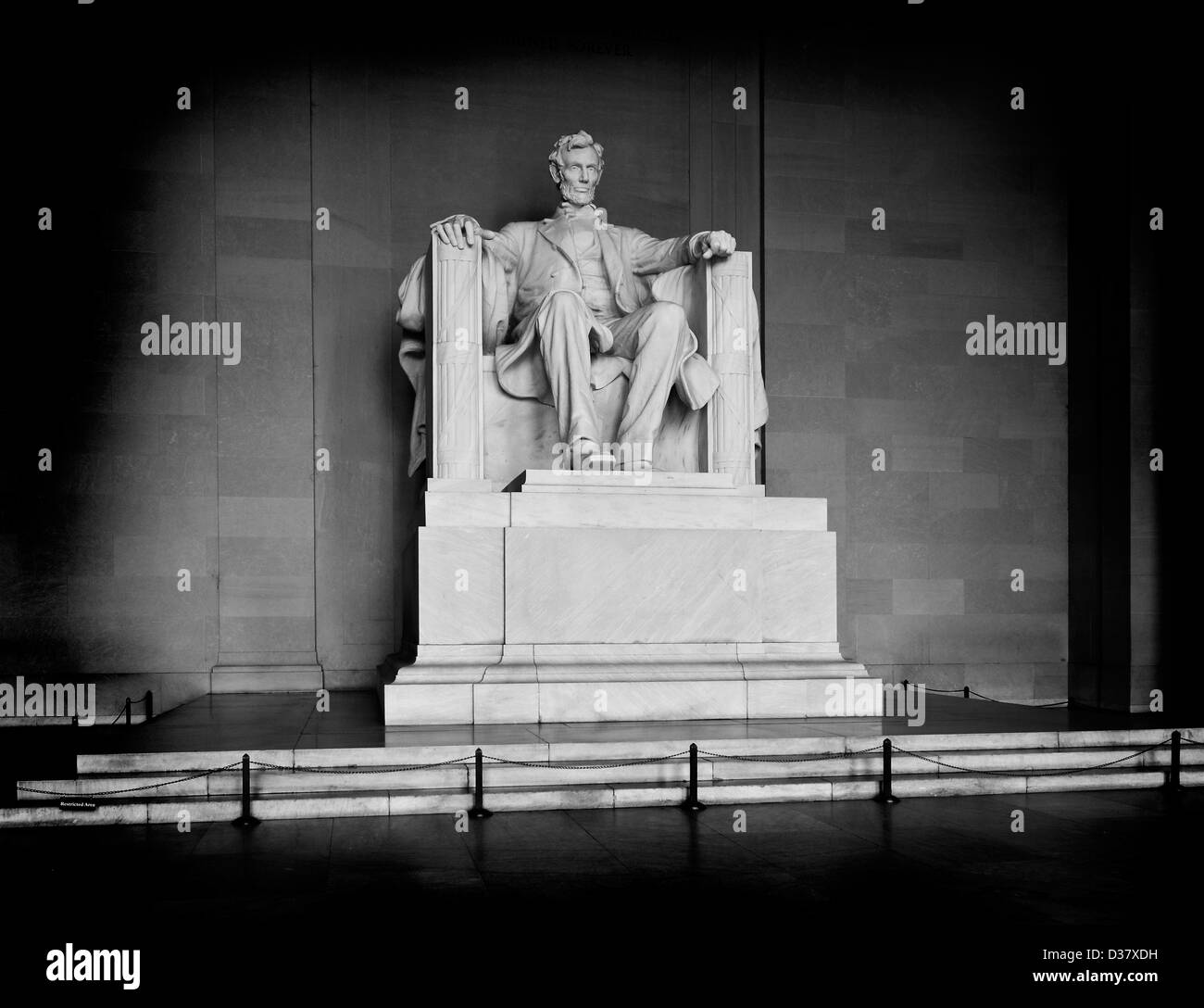 Statua di Abraham Lincoln presso il Lincoln Memorial a Washington DC Foto Stock