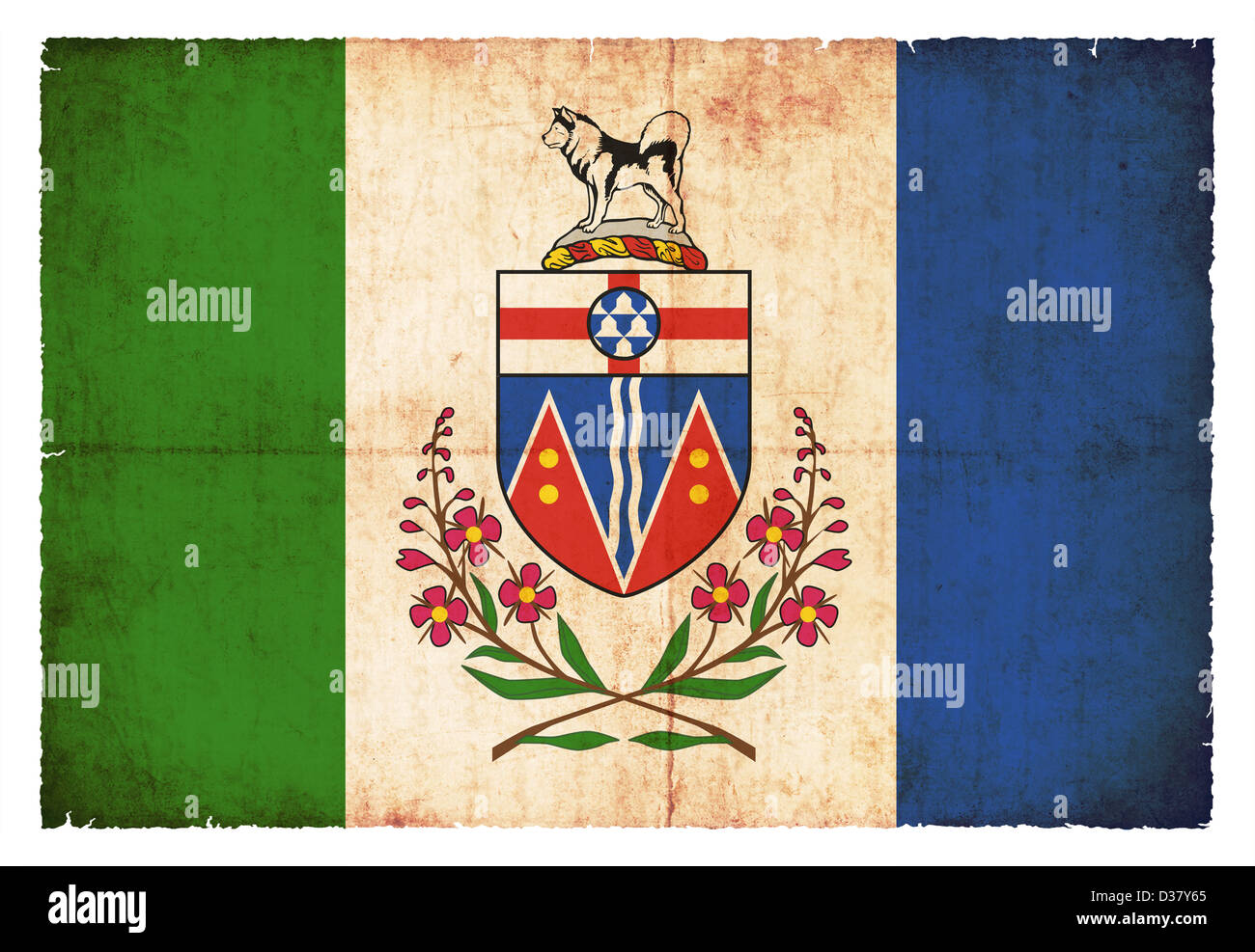 Bandiera di Yukon (provincia canadese) creato in stile grunge Foto Stock