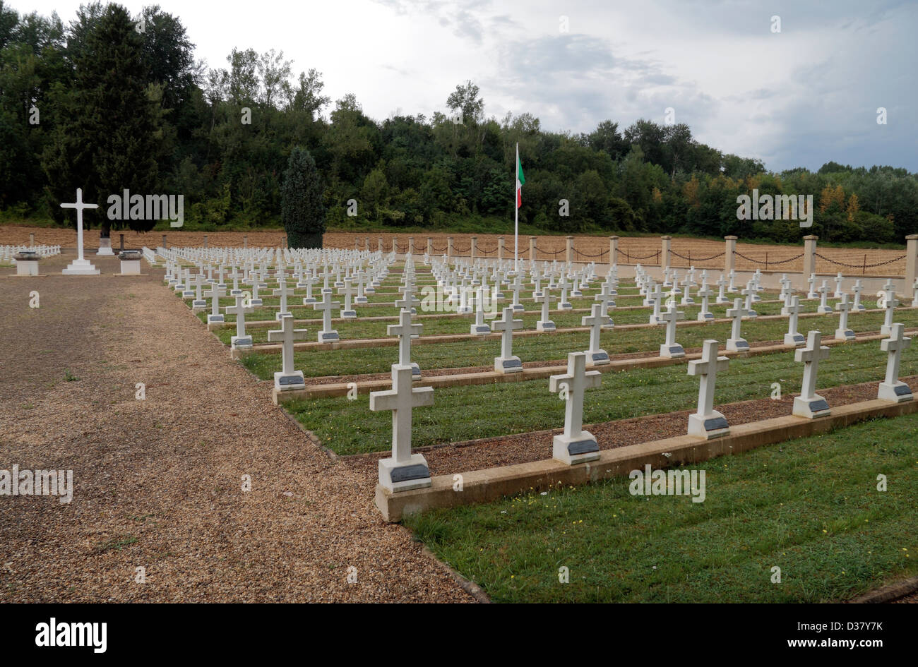 Il Soupir cimitero Militare Italiano, Soupir, Aisne, Francia. Foto Stock