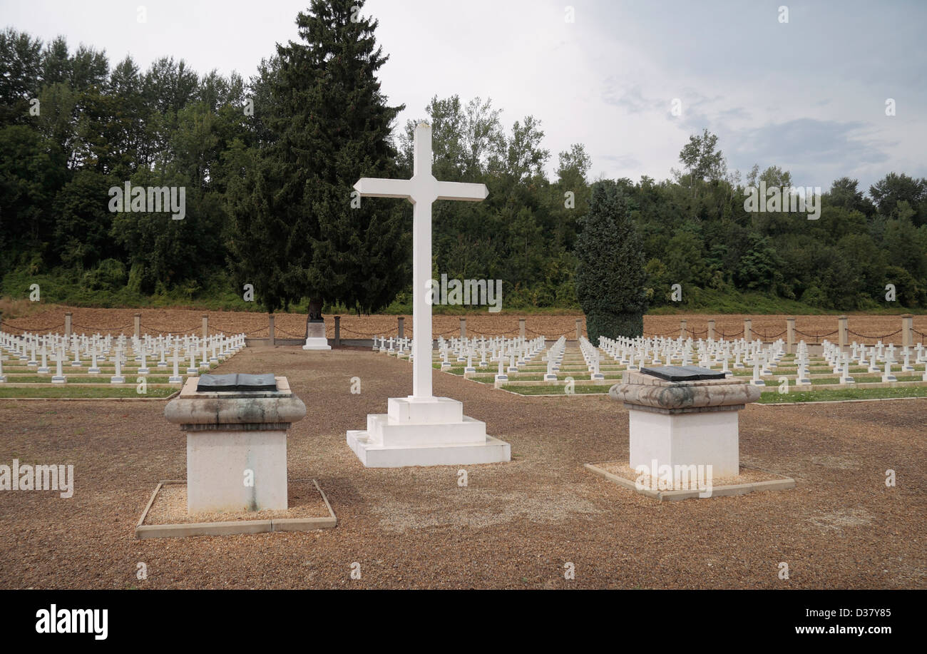 Il Soupir cimitero Militare Italiano, Soupir, Aisne, Francia. Foto Stock