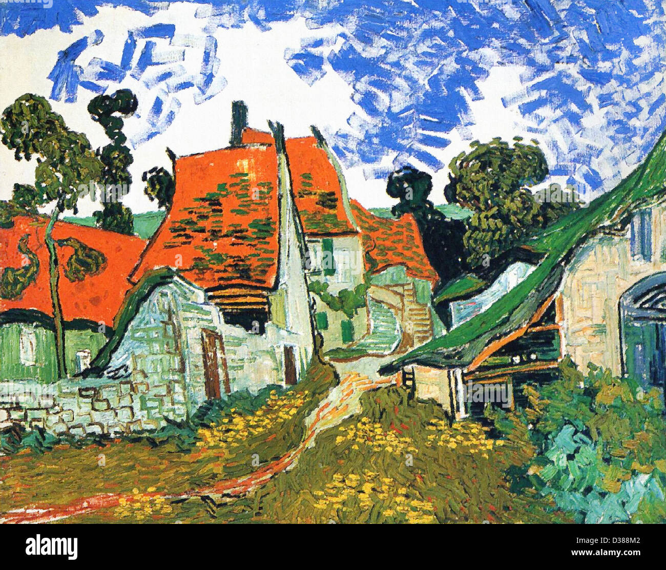 Vincent van Gogh, Street a Auvers-sur-Oise. 1890. Post-Impressionism. Olio su tela. Museo di Arte Finlandese, Ateneum, Helsinki Foto Stock