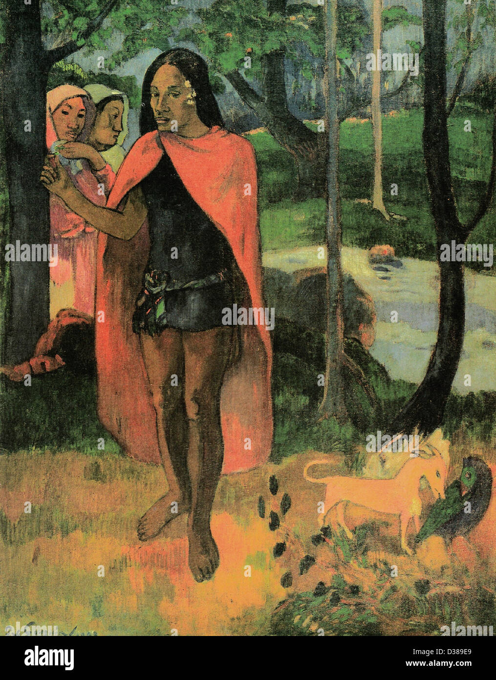 Paul Gauguin lo stregone di Hiva Oa o Marquesan red cape 1902 LIEGI, Museo di Arte Moderna Foto Stock