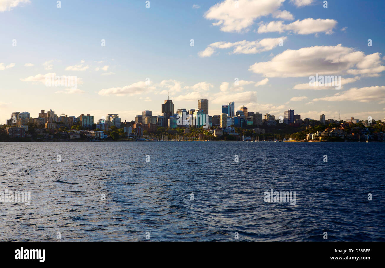 Sydney NSW skyline al tramonto con il blu del cielo Foto Stock