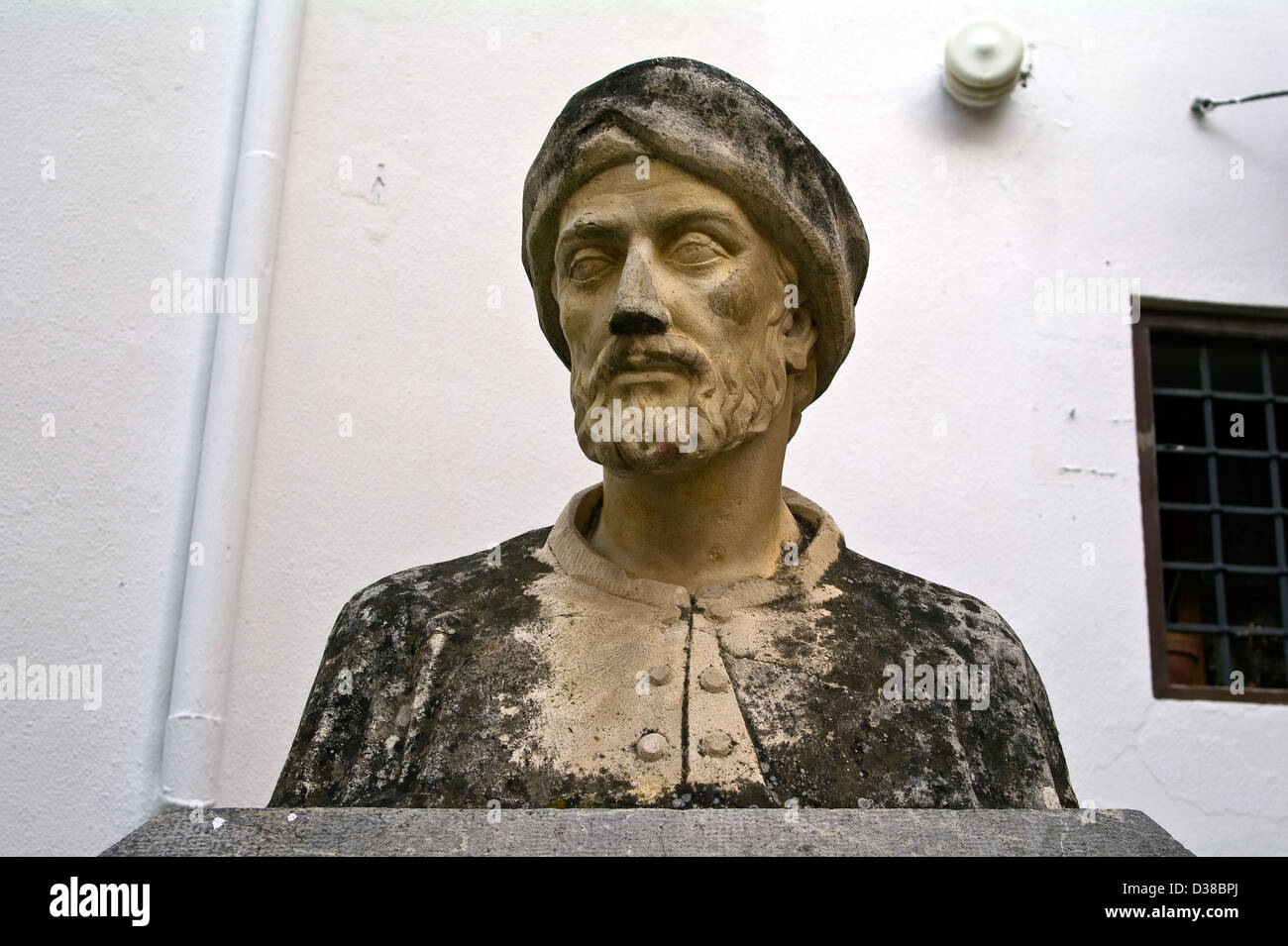 Statua di medico e di medico oculista Mohamed Al Gafequi a Cordoba, Andalusia, Spagna Foto Stock