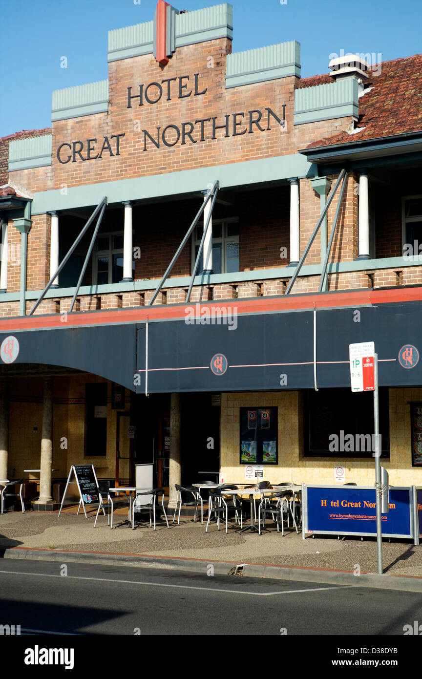 Il Grande Nord Hotel a Byron Beach New South Wales AUSTRALIA, un paradiso per backpackers Foto Stock