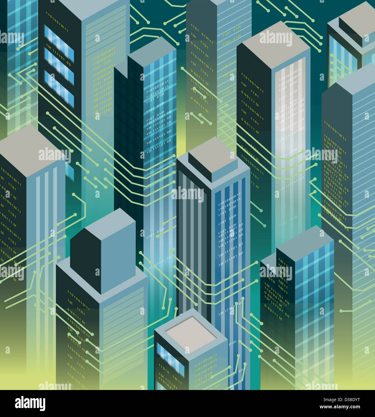 Illustrazione immagine della città futuristica Foto Stock