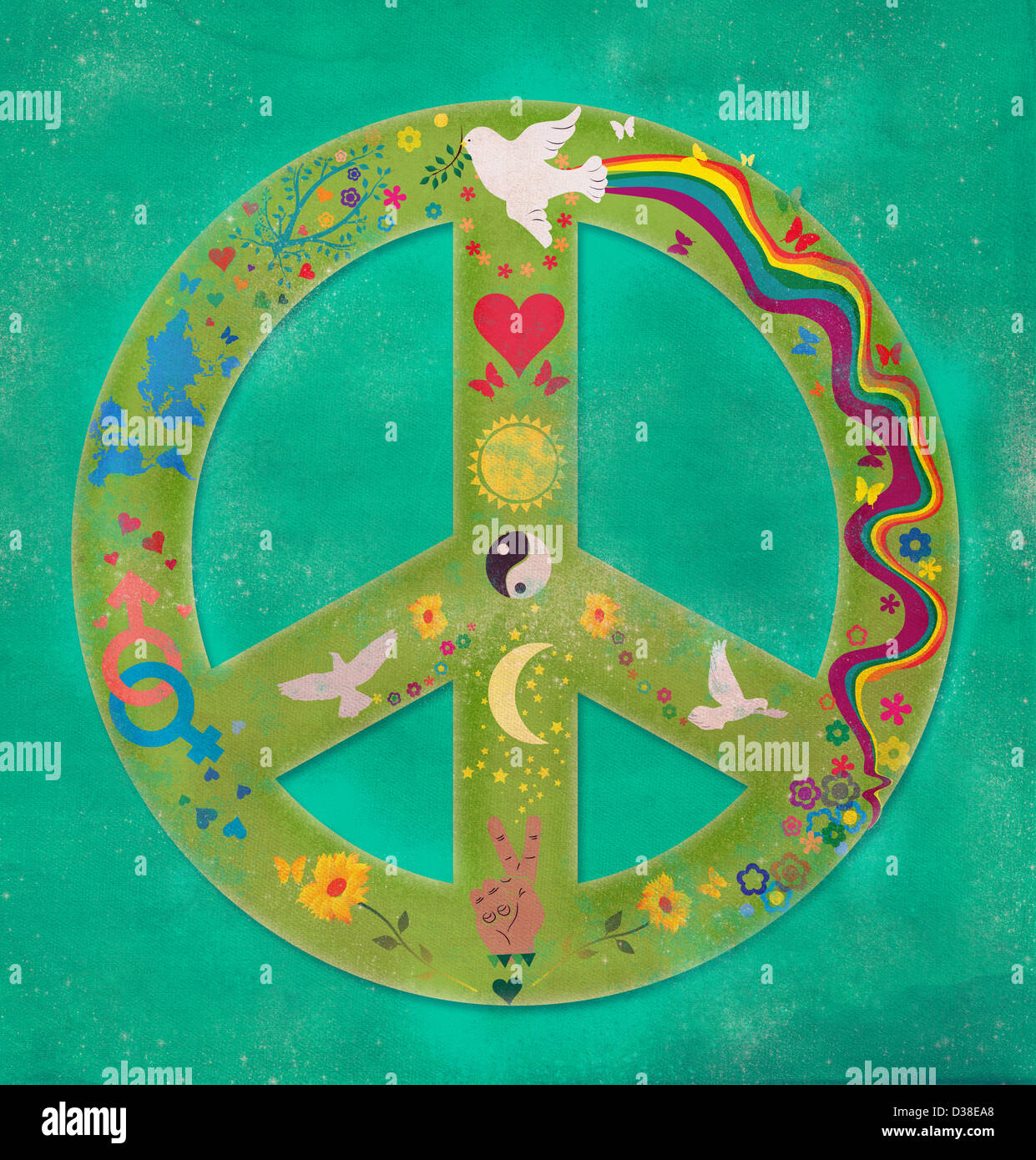 Immagine illustrativa del simbolo di pace Foto Stock