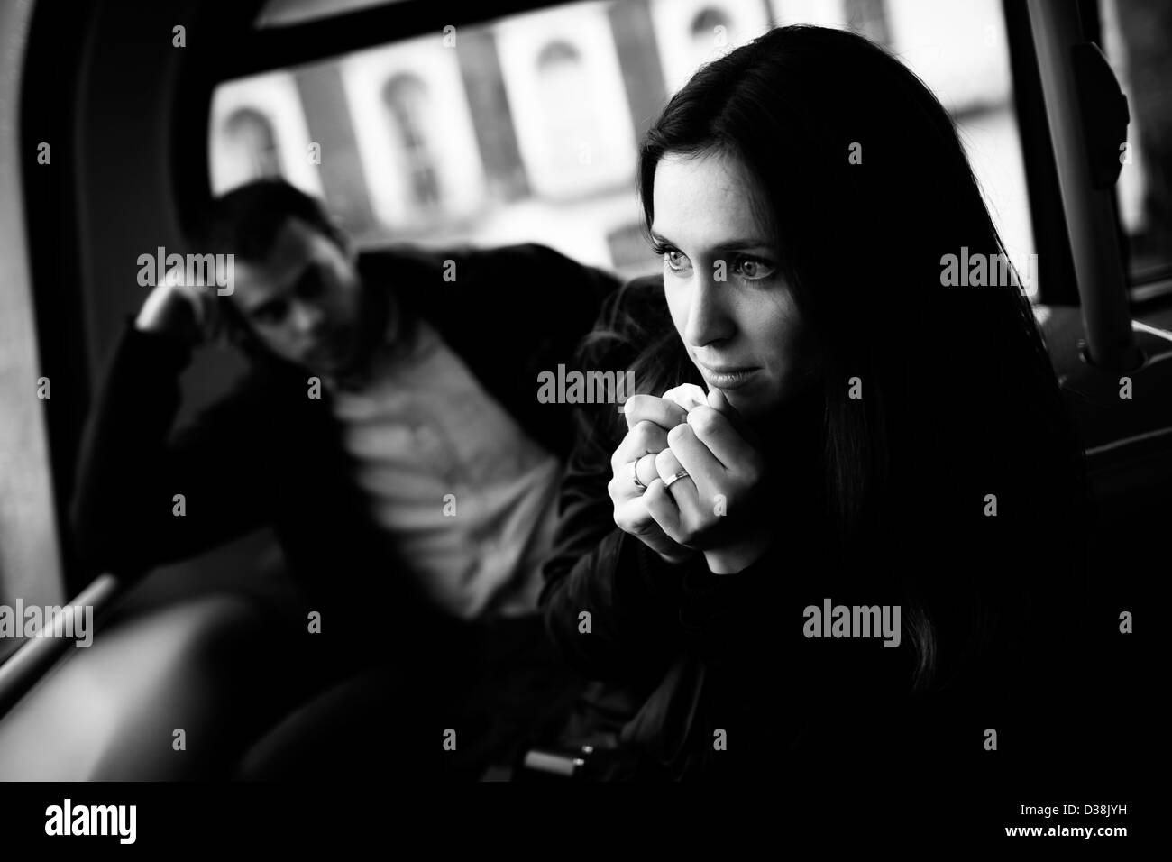 Conflitto emotivo scena tra un paio. Foto Stock