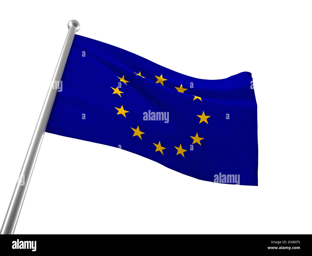 Bandiera europea isolato su bianco Foto Stock
