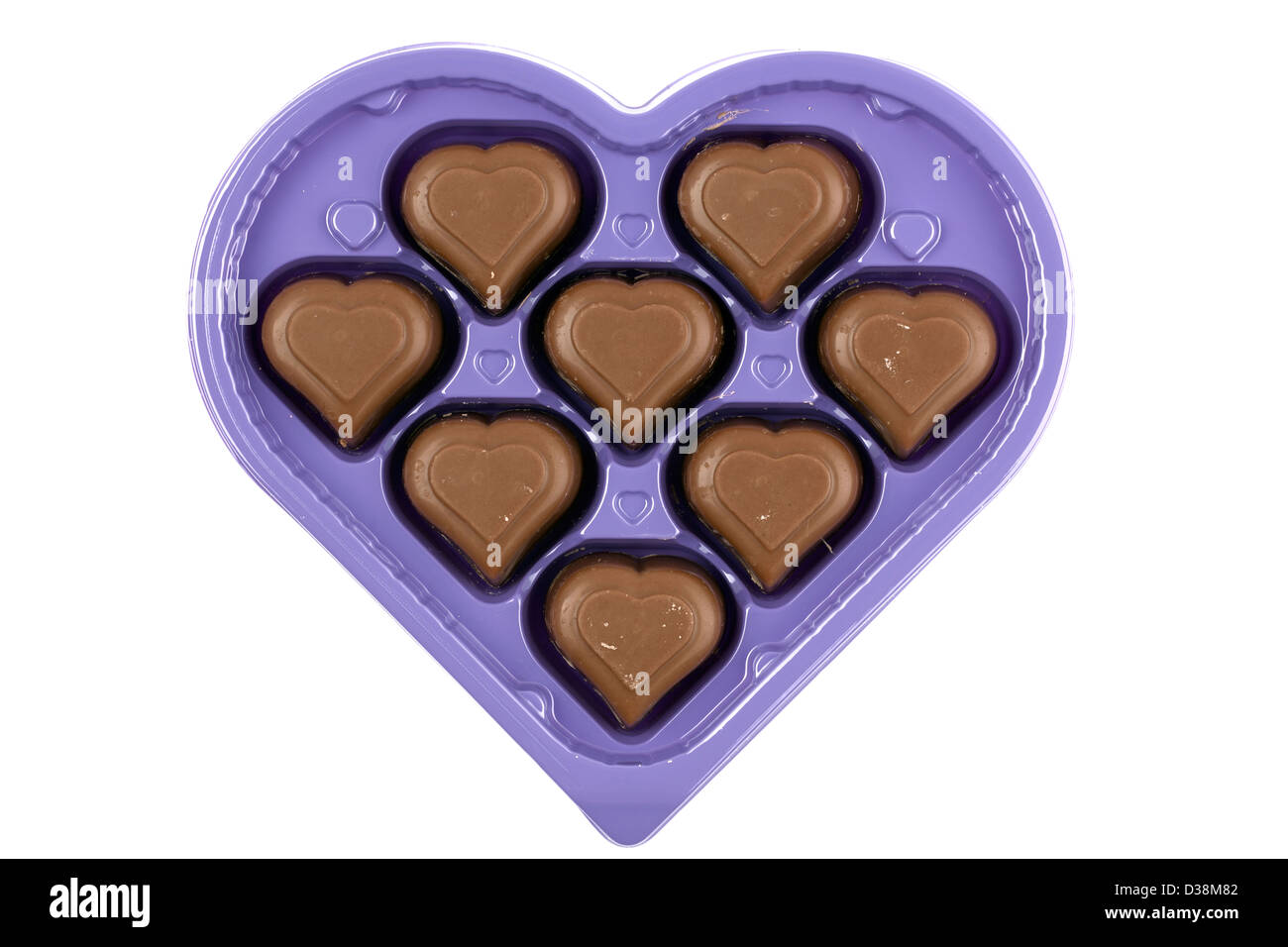 A forma di cuore di vassoio 8 a forma di cuore ad cioccolatini Foto Stock