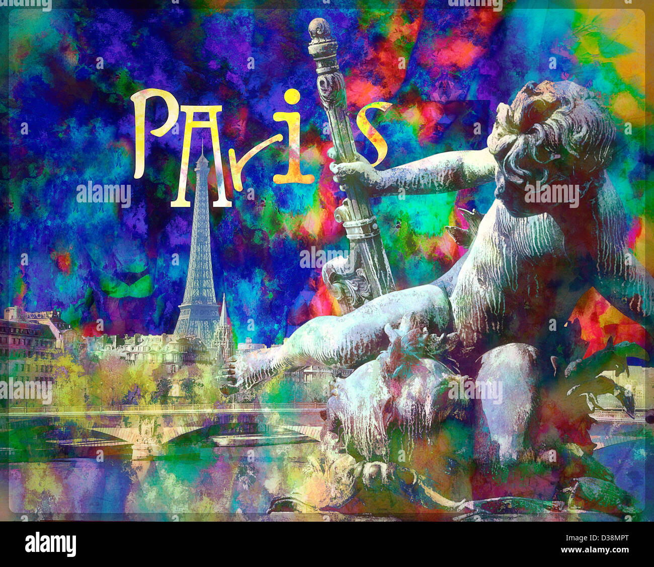 Arte digitale: Parigi Foto Stock