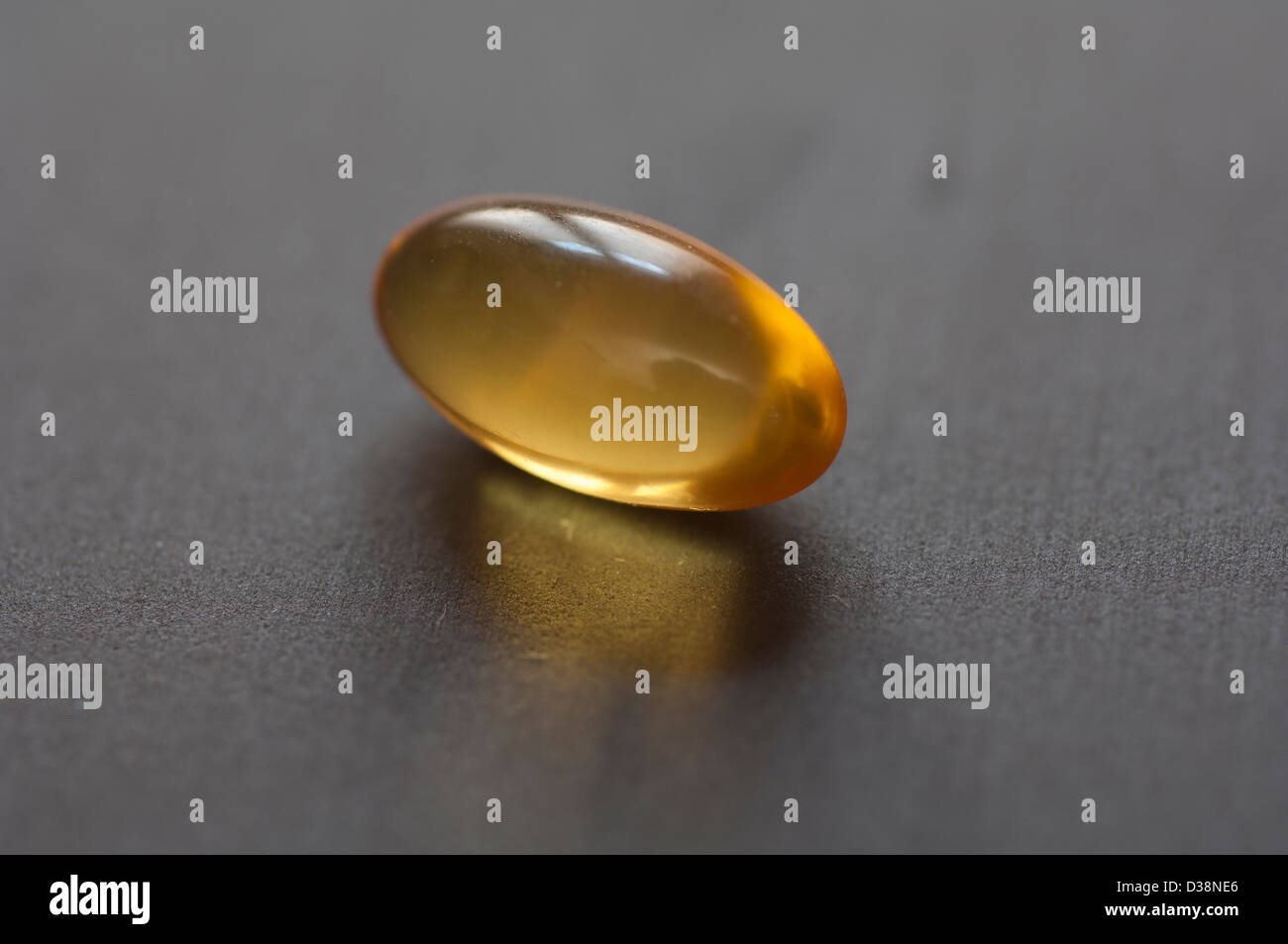 Vista ravvicinata della capsula di vitamina E integratore dietetico Foto Stock