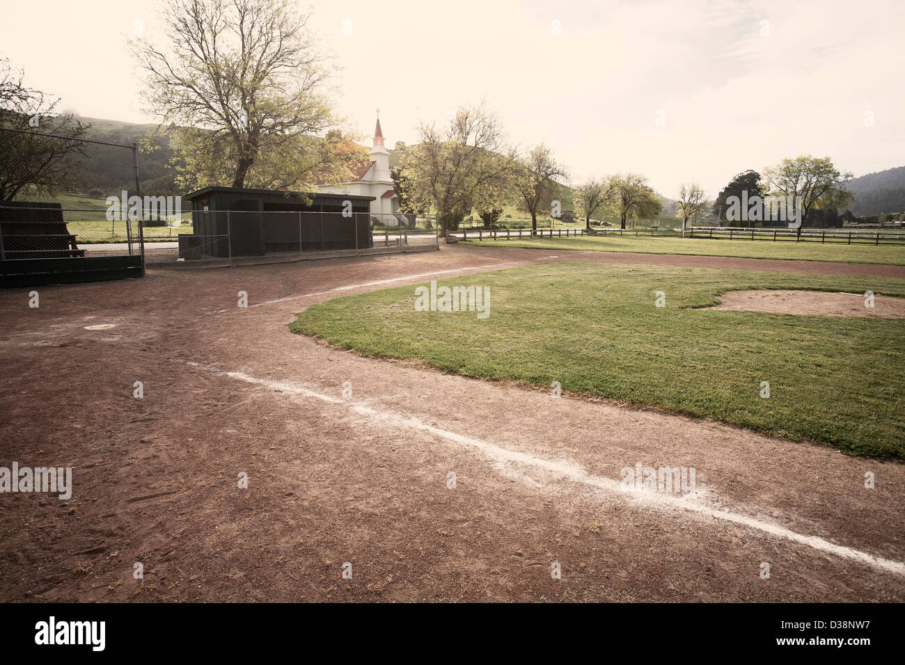 Diamante di baseball in posizione di parcheggio Foto Stock