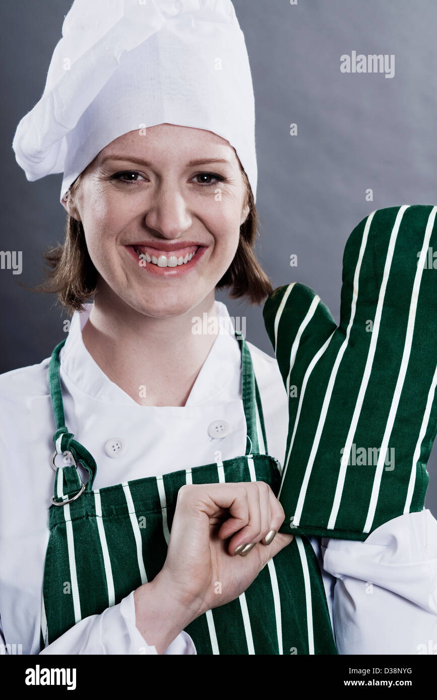 Lo Chef tirando presina Foto Stock