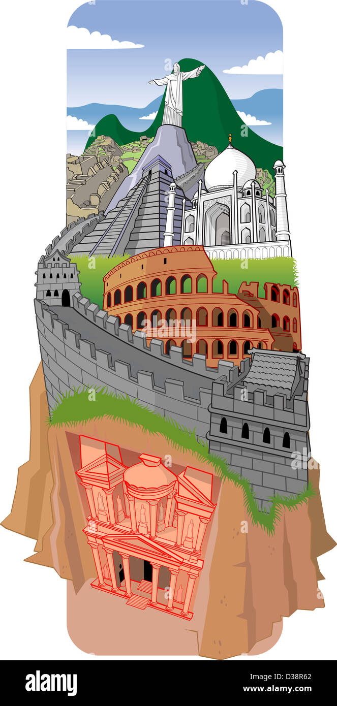 Sette meraviglie del mondo Foto Stock