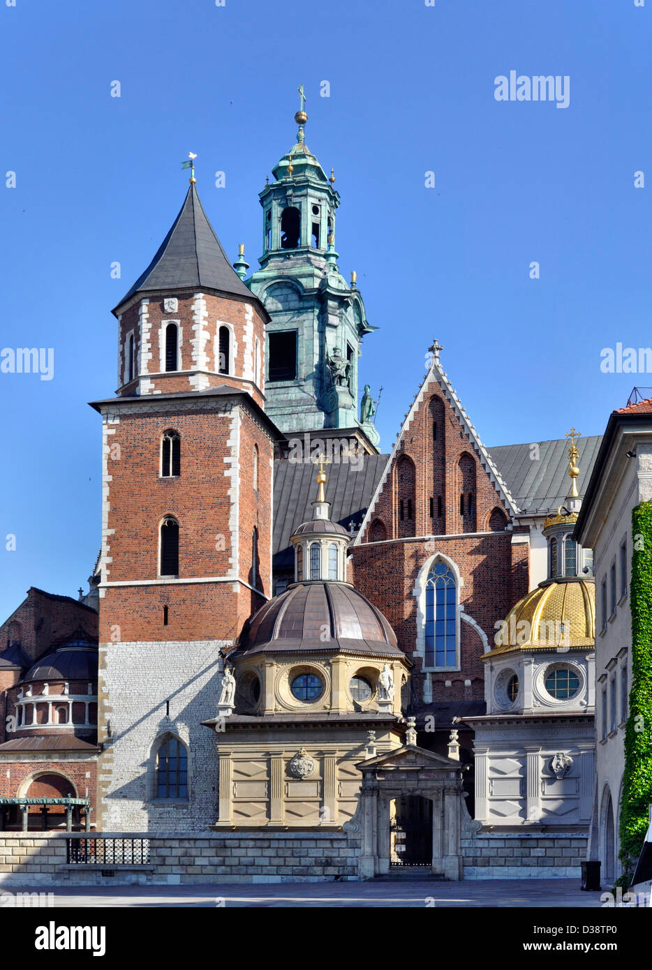 Cattedrale sul colle di Wawel al castello a Cracovia, Polonia Foto Stock