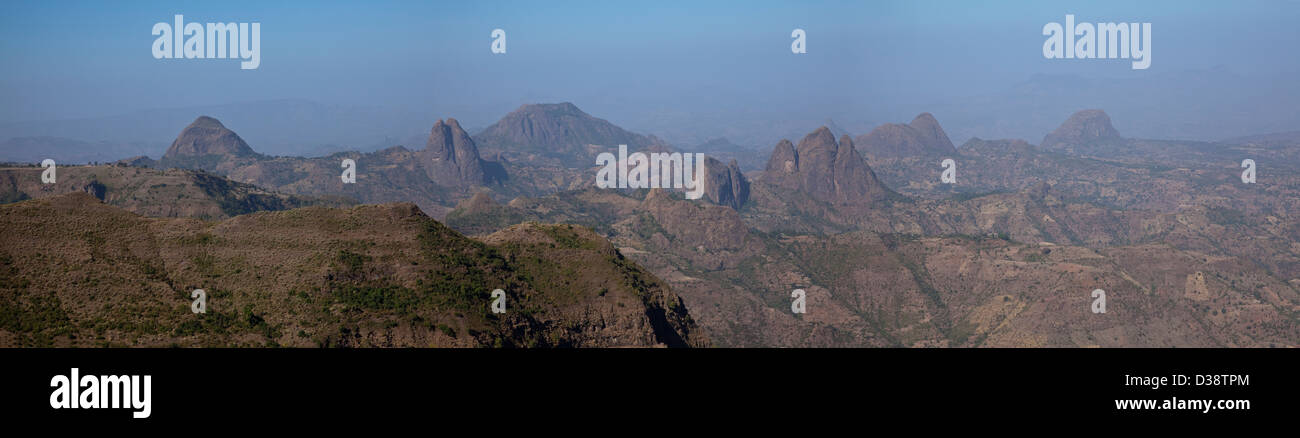 Panorama del paesaggio, Simien Mountains, Etiopia Foto Stock