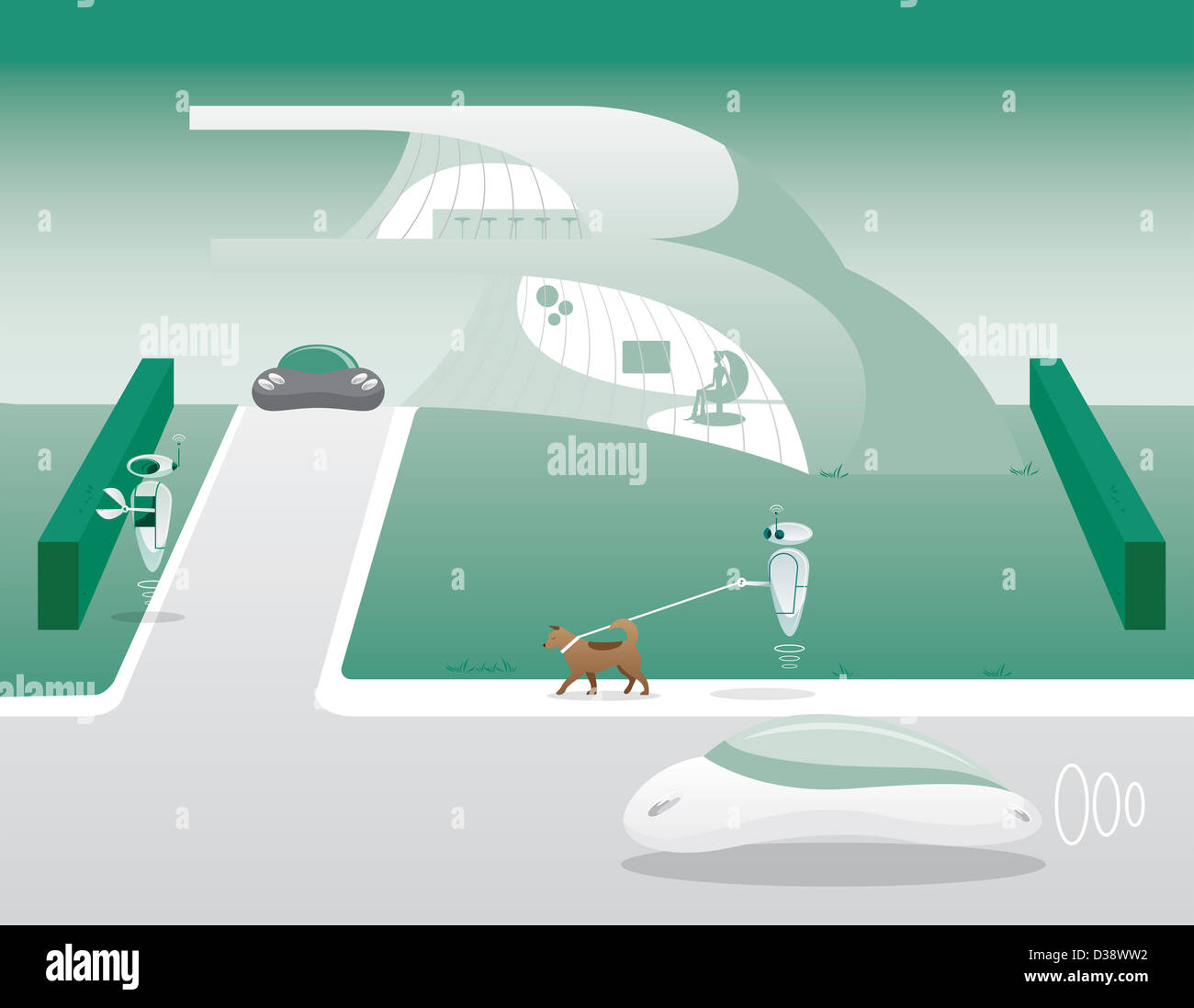 Robot facendo lavori domestici Foto Stock