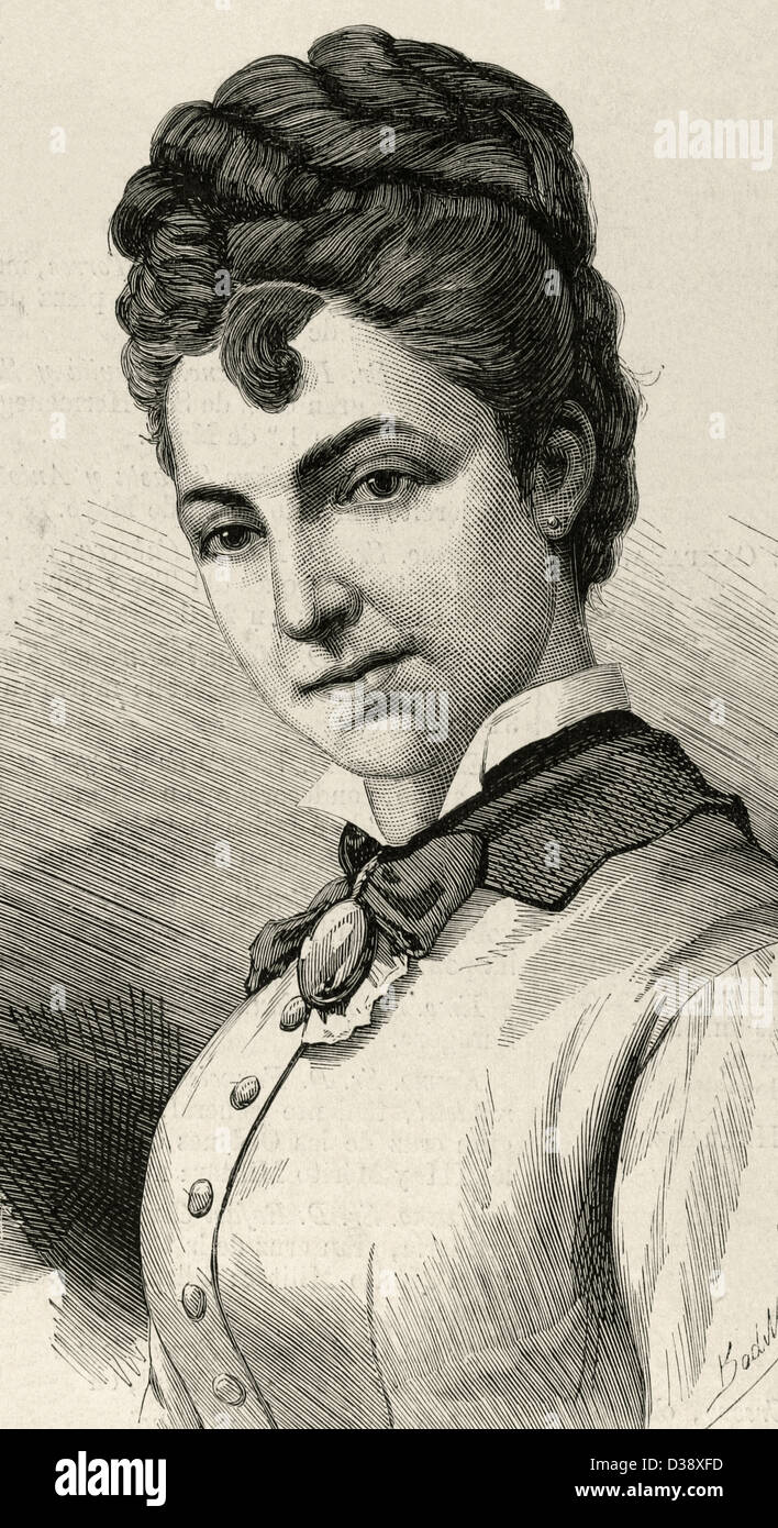 Erminia Borghi-Mamo (1855-1941). Soprano francese. Incisione di spagnoli e illustrazione americana, 1878. Foto Stock