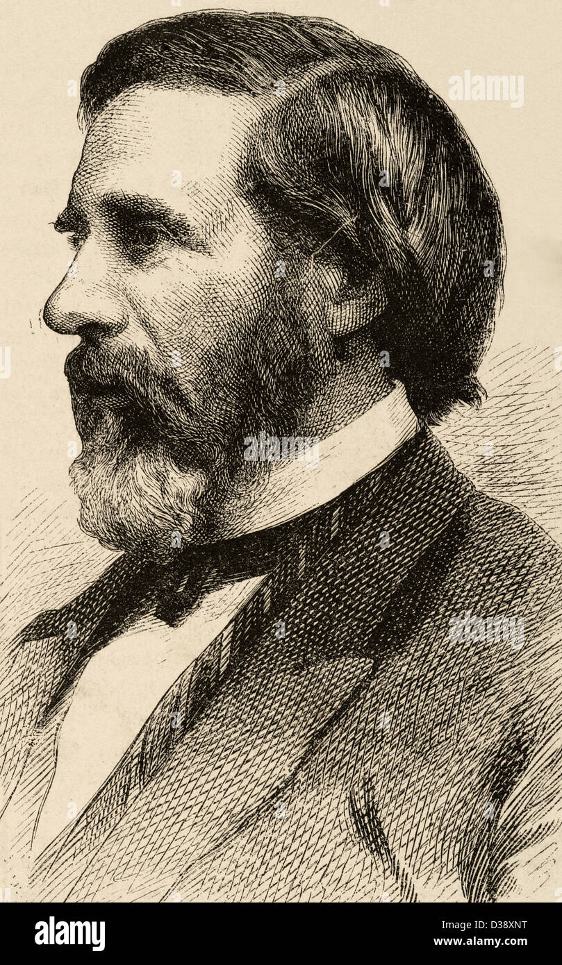 George S. Boutwell (1818-1905). Uomo politico americano. Incisione in spagnolo e illustrazione americana, 1870. Foto Stock