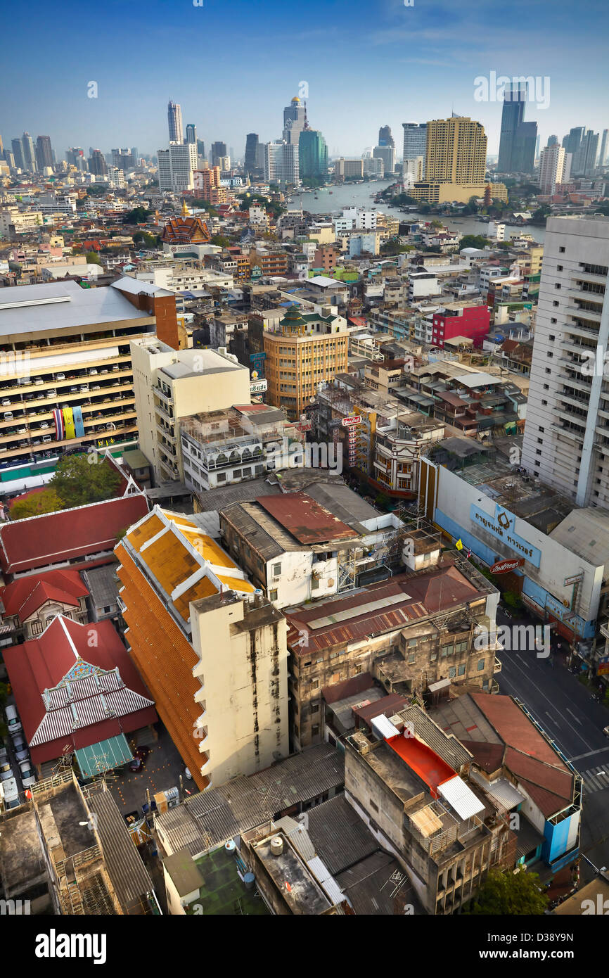Thailandia - Bangkok Chinatown, vista città dal Grand China Princess Hotel, Bankok Foto Stock