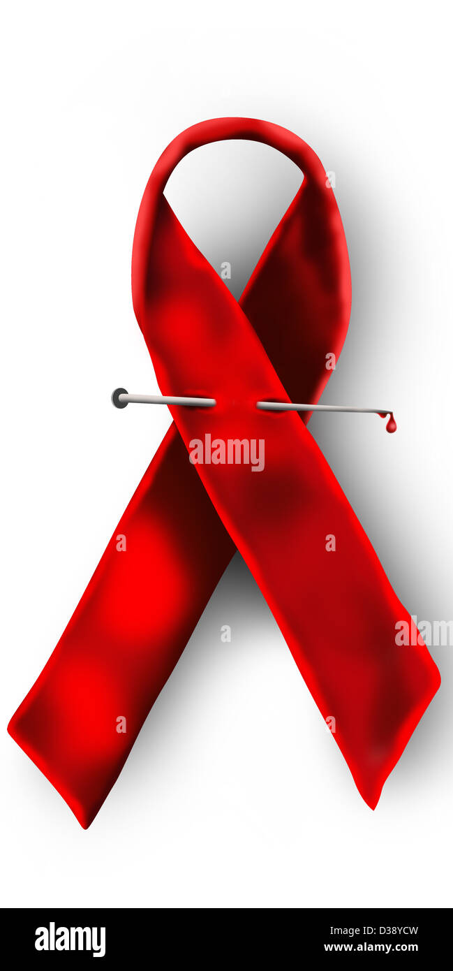 Close-up di aids awareness ribbon Foto Stock