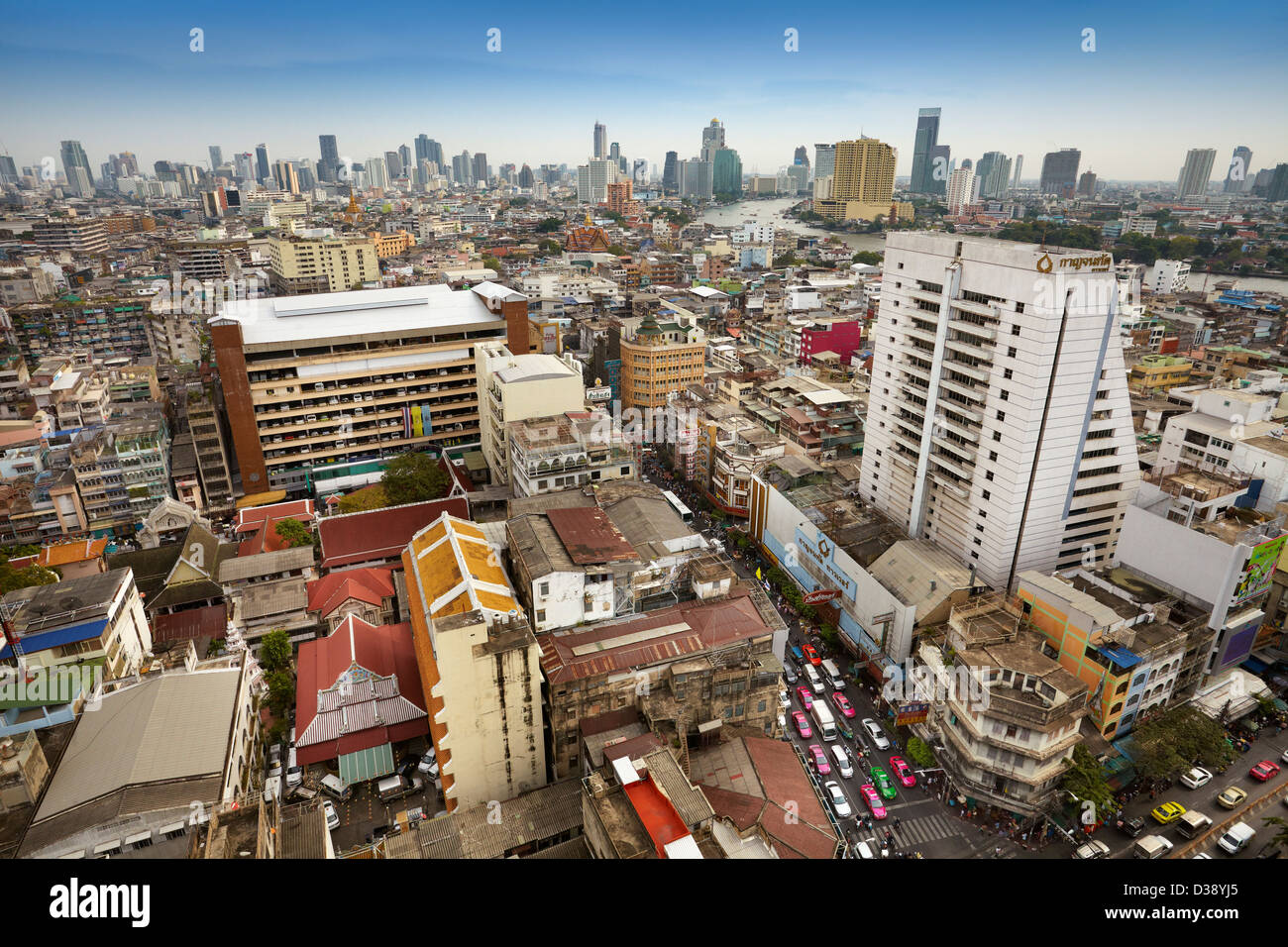 Thailandia - Bangkok Chinatown, vista città dal Grand China Princess Hotel, Bangkok Foto Stock