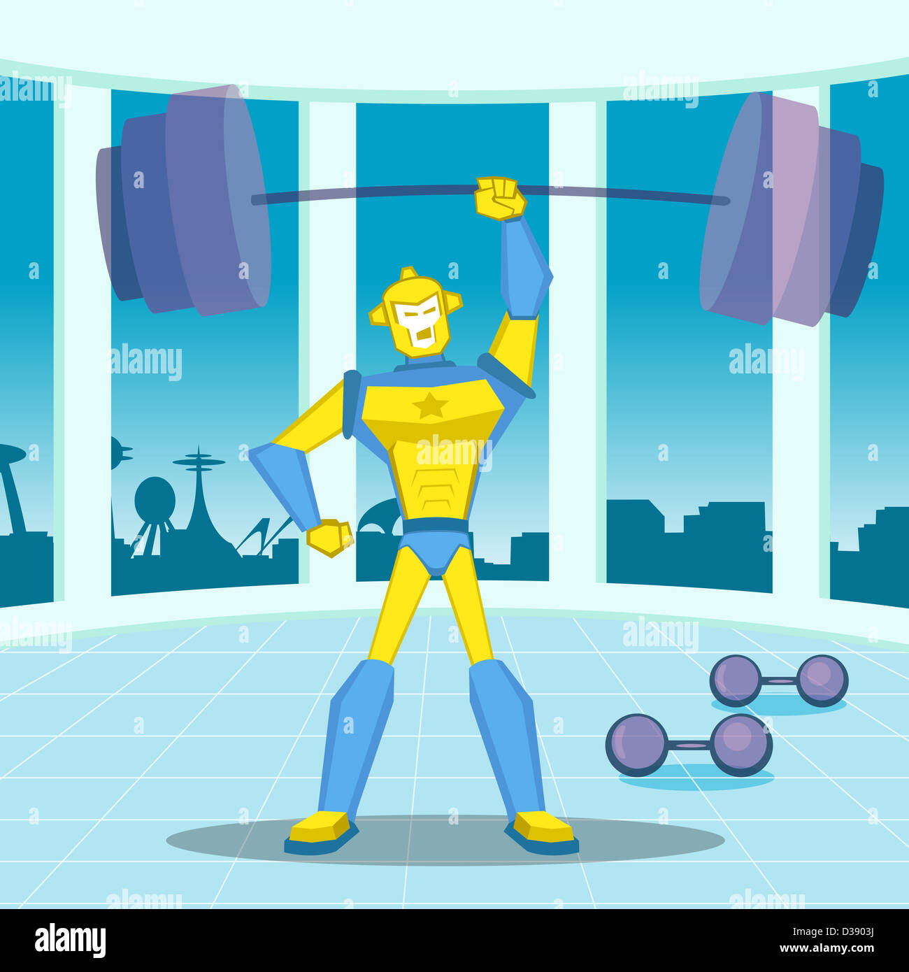 Robot sollevamento pesi Foto Stock