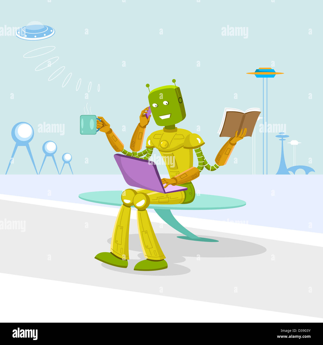 Multi-robot armati di eseguire più attività Foto Stock